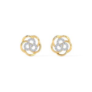 Floweret Cluster Diamond Stud Earrings